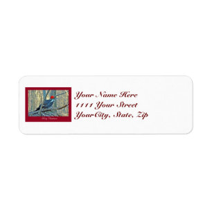 Pileated Woodpecker Merry Christmas Items Return Address Label