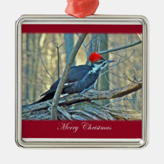 Pileated Woodpecker Merry Christmas Ornament