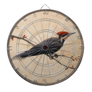 Pileated Woodpecker Perched on Tree Branch Dartboard