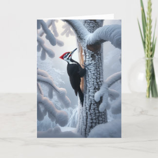 PILEATED WOODPECKER WINTER - WINTER WONDERLAND HOLIDAY CARD