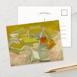Piles of French Novels | Vincent van Gogh Postcard<br><div class="desc">Piles of French Novels (1887) by Dutch post-impressionist artist Vincent Van Gogh. Original artwork is an oil on canvas depicting stacks of books in vibrant yellow tones.

Use the design tools to add custom text or personalise the image.</div>