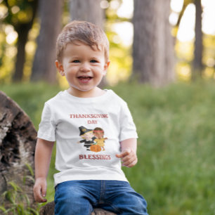 Pilgrim and Native American Children Thanksgiving Baby T-Shirt