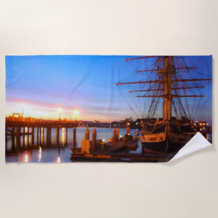Pilgrim at dawn photo beach towel