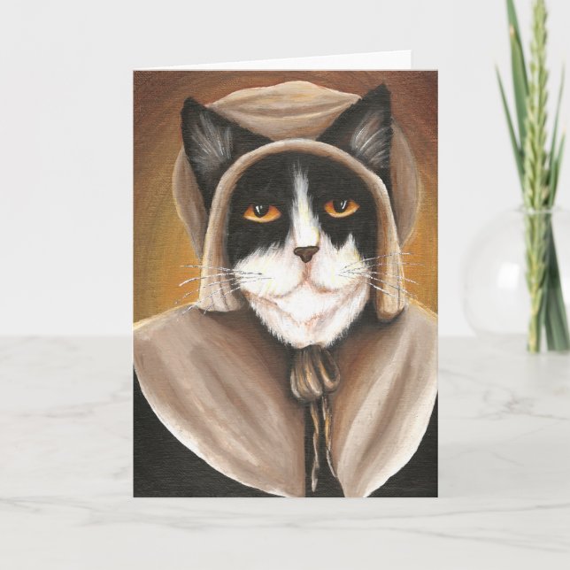 Pilgrim Cat Puritan in Colonial Dress Card (Front)