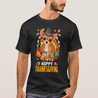 Pilgrim Chihuahua Dog Turkey Happy Thanksgiving Da T-Shirt