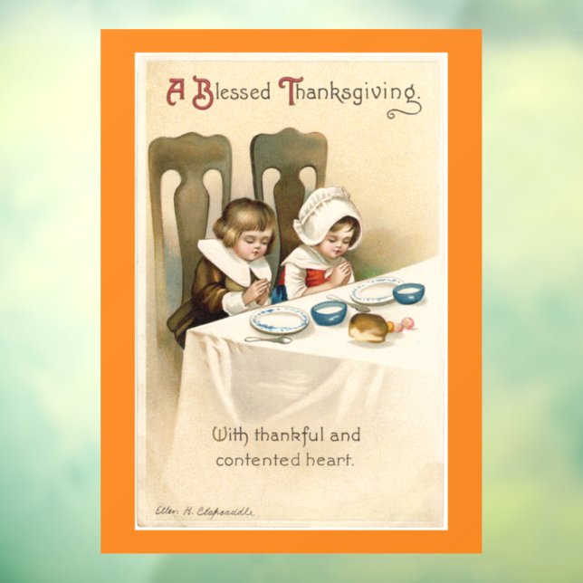 Pilgrim Children Praying Window Cling (Sheet 3)