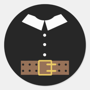 Pilgrim Costume Halloween Funny Thanksgiving Boys  Classic Round Sticker