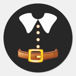 Pilgrim Costume Halloween Funny Thanksgiving Boys Classic Round Sticker