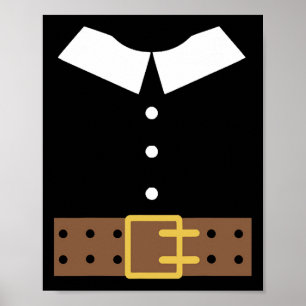 Pilgrim Costume Halloween Funny Thanksgiving Boys Poster