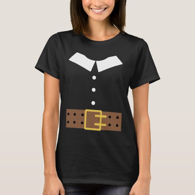 Pilgrim Costume Halloween Funny Thanksgiving Boys  T-Shirt (Front)