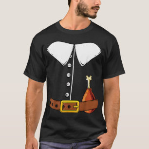 Pilgrim Costume Hat Colonist Thanksgiving Turkey D T-Shirt