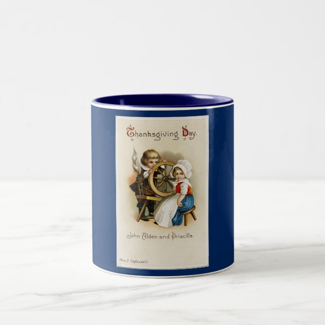 Pilgrim Couple Two-Tone Coffee Mug (Center)