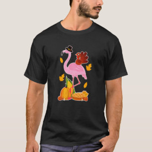 Pilgrim Flamingo With Turkey Cute Thanksgiving T-Shirt