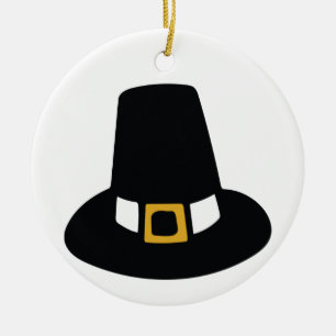 Pilgrim Hat Ceramic Ornament