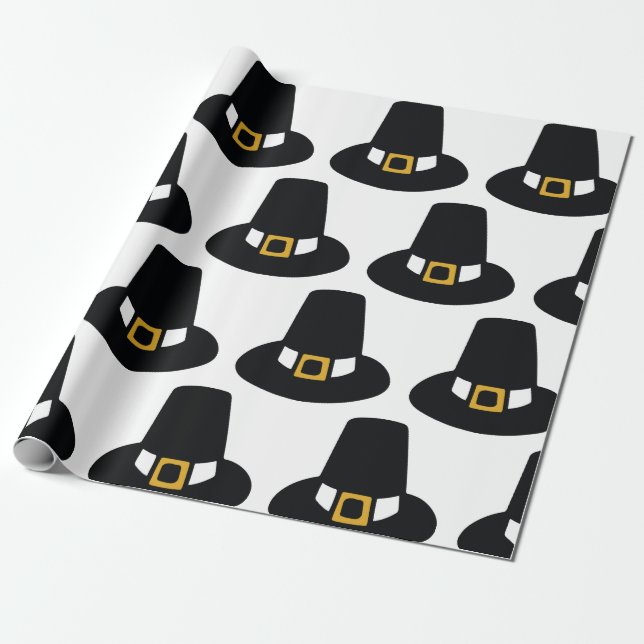 Pilgrim Hat Wrapping Paper (Unrolled)