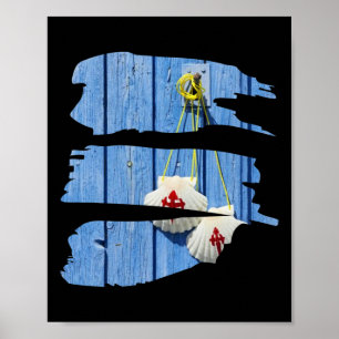 Pilgrim Hiking St James Way Buen Camino Travel Spa Poster