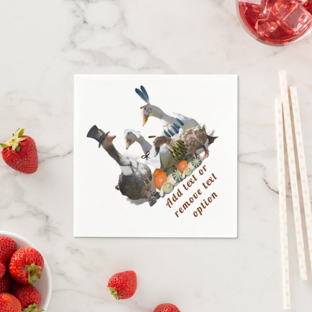 Pilgrim & Indian Ducks Thanksgiving  Napkin (Insitu)