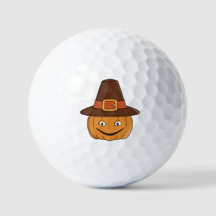 Pilgrim Pumpkin Grin Thanksgiving Golf Balls