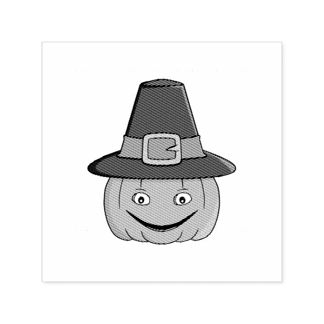Pilgrim Pumpkin Grin Thanksgiving Self-inking Stamp (Design)