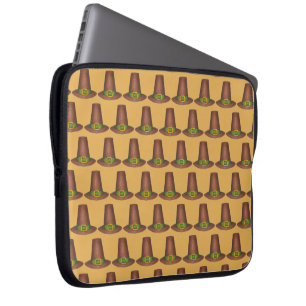 Pilgrim Puritan Hat Happy Thanksgiving Autumn Fall Laptop Sleeve