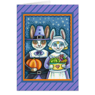 PILGRIM RABBITS, THANKSGIVING HARE'S HARVEST Blank