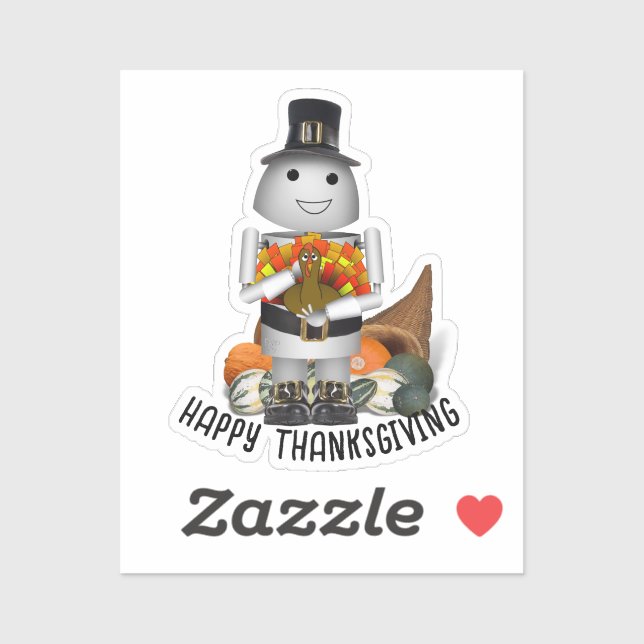 Pilgrim Robot and Turkey Thanksgiving  (Sheet)