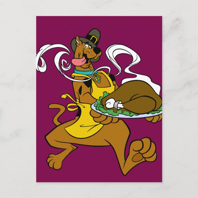 Pilgrim Scooby-Doo With Turkey Holiday Postcard (Front)