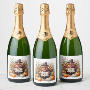 Pilgrim Spirit & Pumpkin Joy Sparkling Wine Label