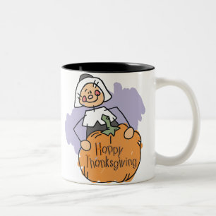 Pilgrim Thanksgiving Decoration Two-Tone Coffee Mug