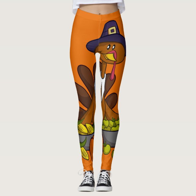 Pilgrim Turkey and Food Leggings (Front)
