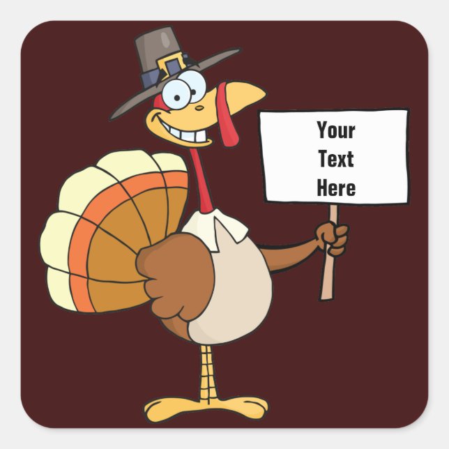 Pilgrim Turkey Sign Square Sticker (Front)