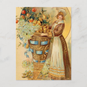 Pilgrim With Harvest Horn Postcard