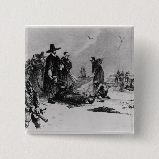 Pilgrims 15 Cm Square Badge (Front)