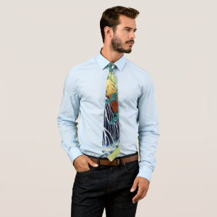 Pilgrims at Kirifuri Waterfall Japanese art Tie