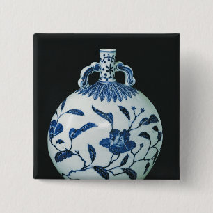 Pilgrim's 'Blue and White' Gourd with Floral 15 Cm Square Badge