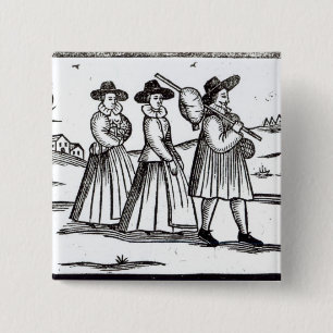 Pilgrims departing for the New World 15 Cm Square Badge