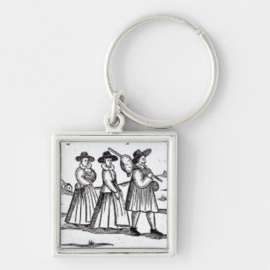Pilgrims departing for the New World Key Ring