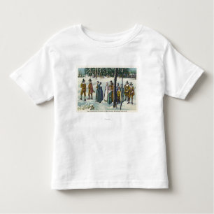Pilgrims Going to Church in the Snow Scene Toddler T-Shirt
