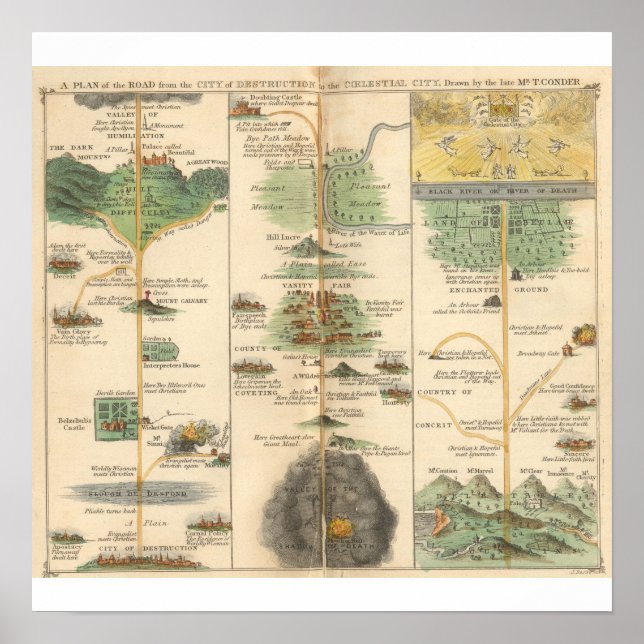Pilgrim's Progress Map Chart (Front)