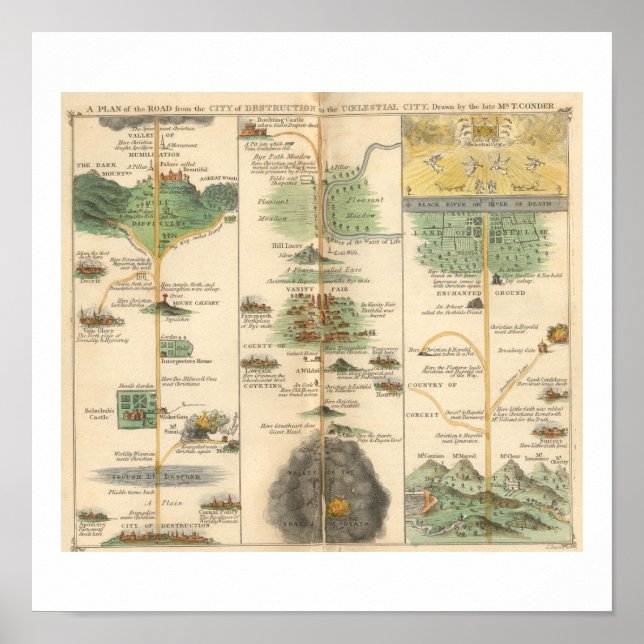 Pilgrim's Progress Map Chart (Front)