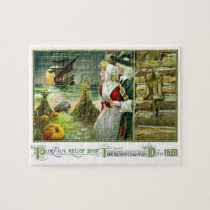 Pilgrim's Thanksgiving of 1620 Jigsaw Puzzle