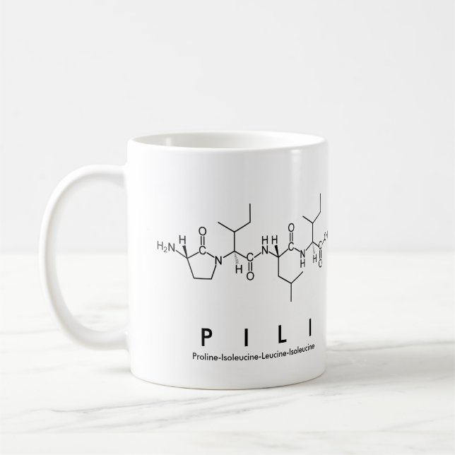 Pili peptide name mug (Left)