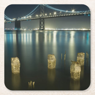 Pilings along the Embarcadero, San Francisco Square Paper Coaster