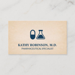 Pill and Beaker   Pharmaceutical Appointment Card
