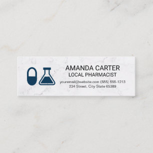 Pill and Beaker   Pharmaceutical Mini Business Card