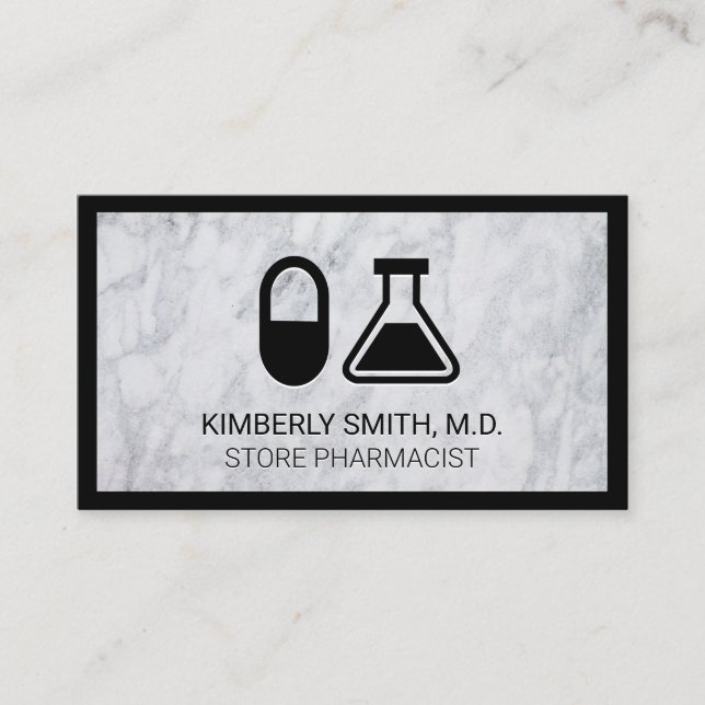 Pill and Beaker | Pharmacist Business Card (Front)