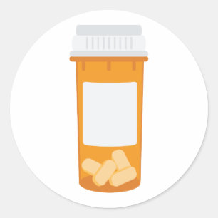 Pill Bottle Classic Round Sticker