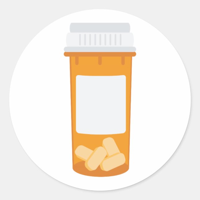 Pill Bottle Classic Round Sticker (Front)
