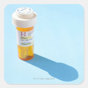 Pill bottle full of medication square sticker
