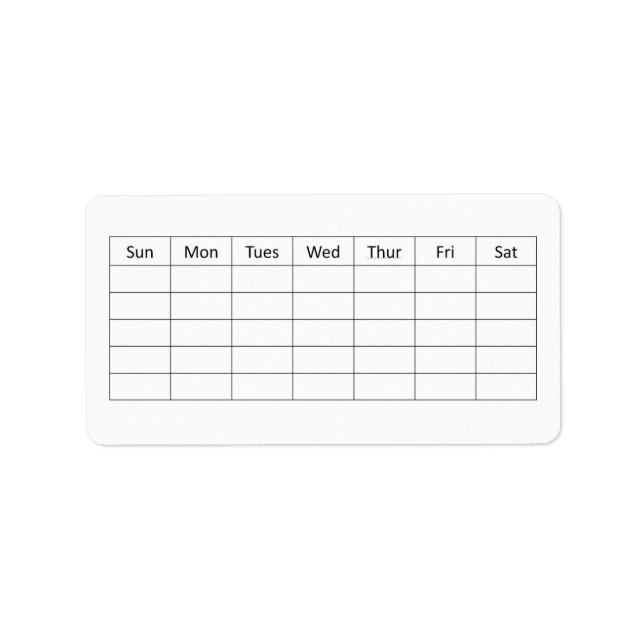 Pill Bottle Sticker Label. Mark off days for meds (Front)